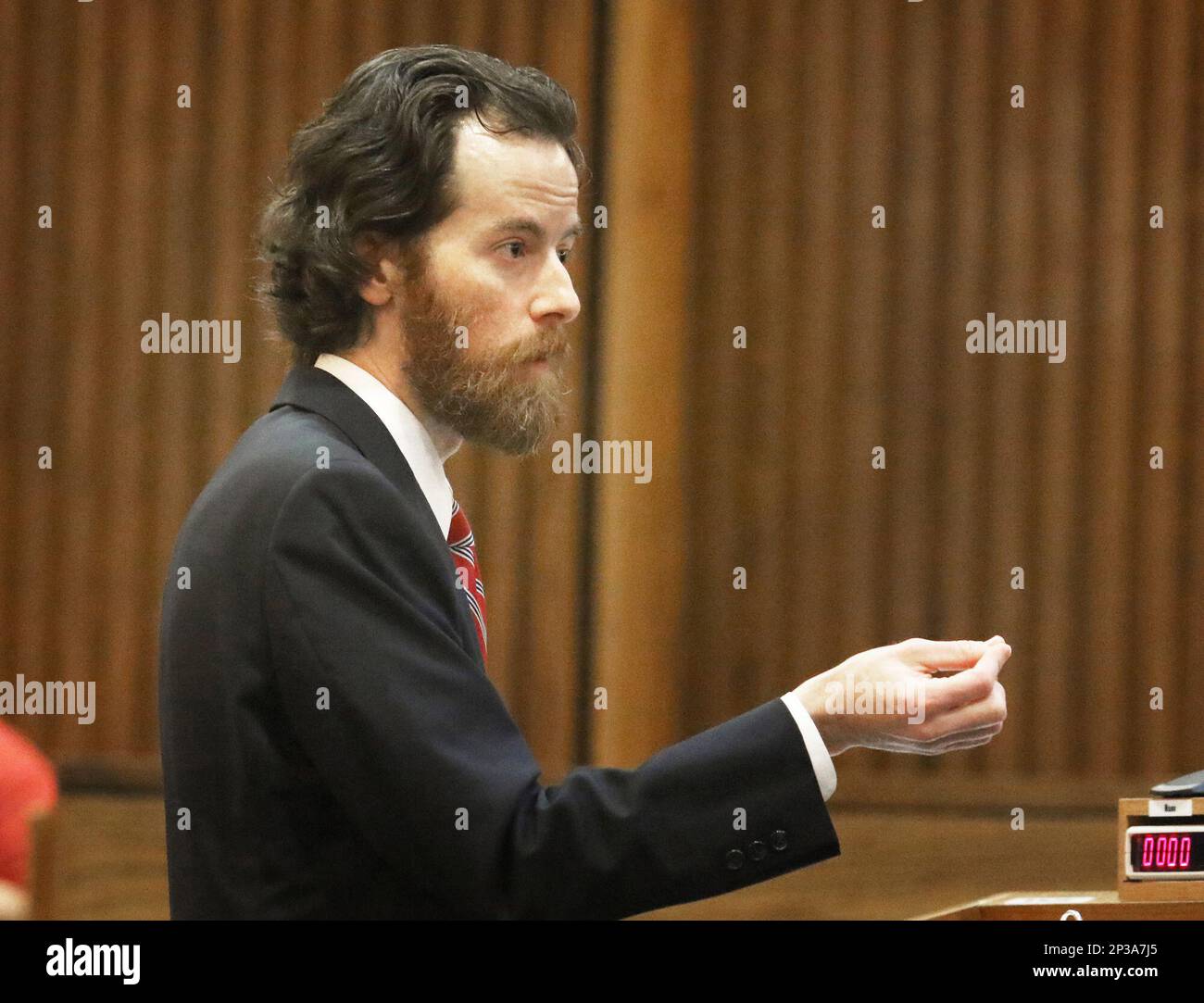 Assistant Johnson County district attorney Jacob Gontesky urges Kansas