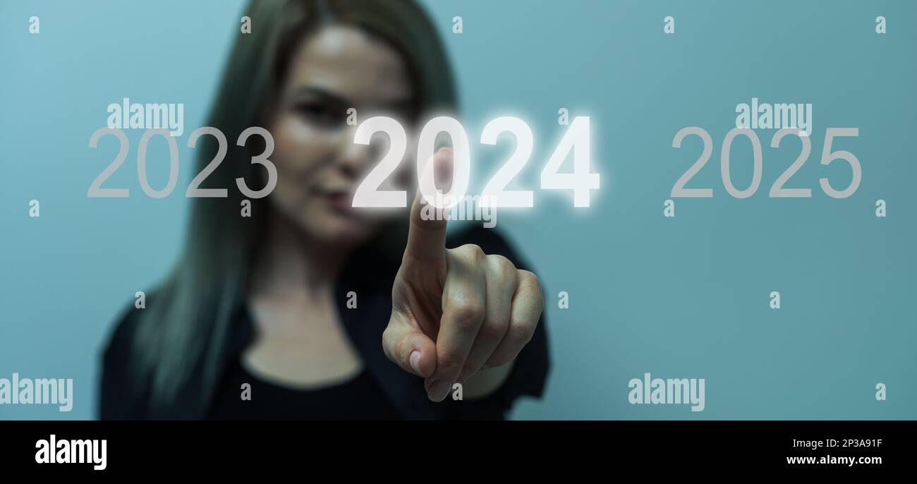 New year number 2023, 2024, 2025 on stepping Stock Photo Alamy