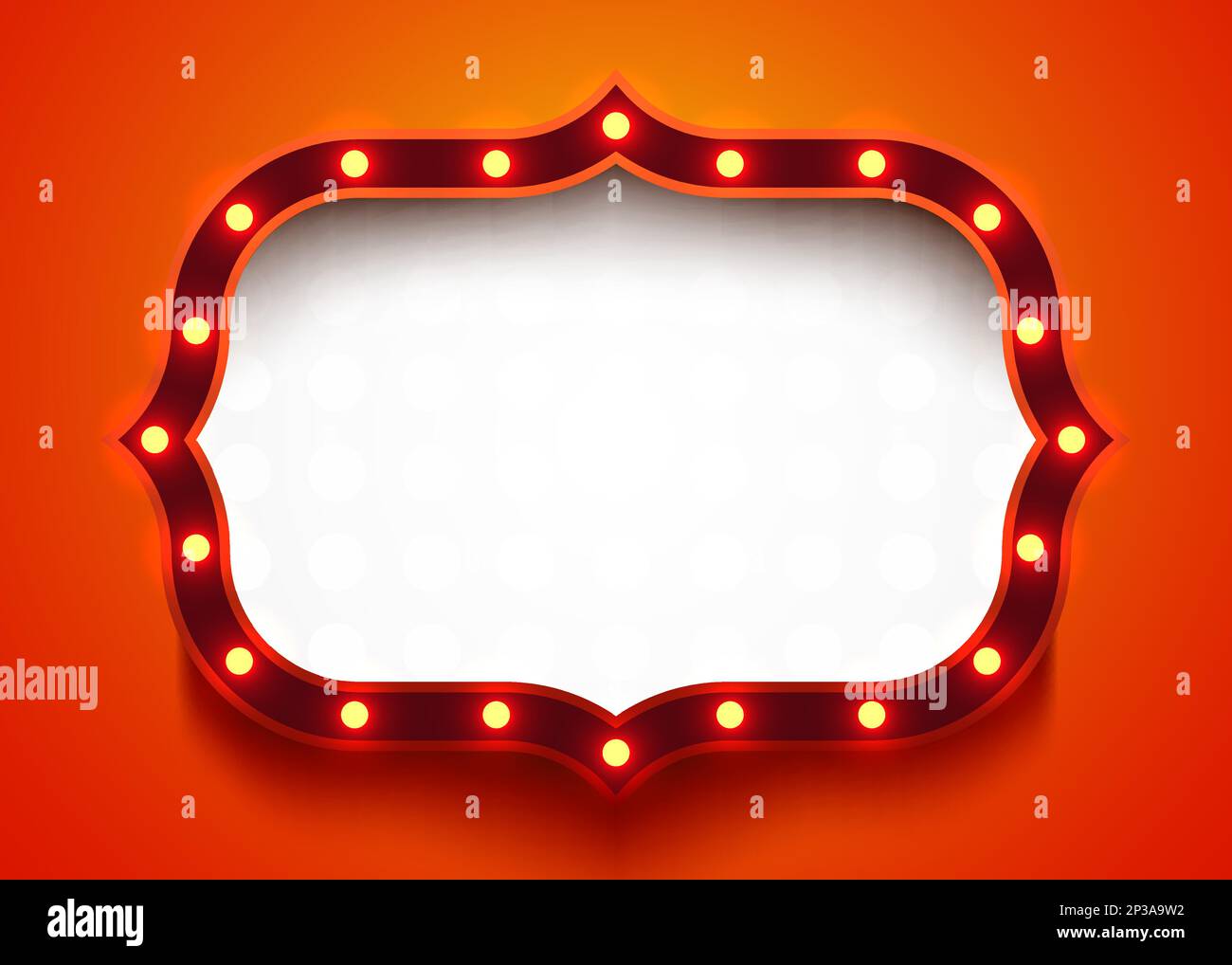 Retro light sign. Signboard with lamps border. Vintage style banner. Vector  illustration Stock Vector Image & Art - Alamy