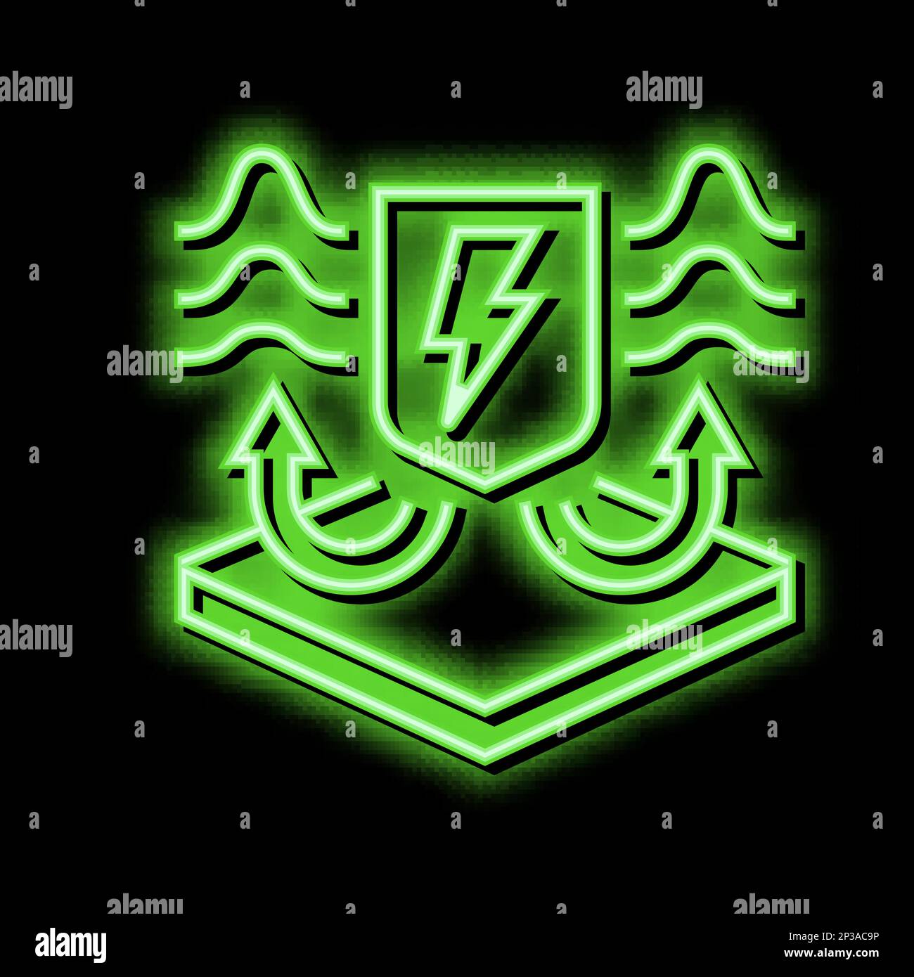 antistatic fabrics properties neon glow icon illustration Stock Vector ...