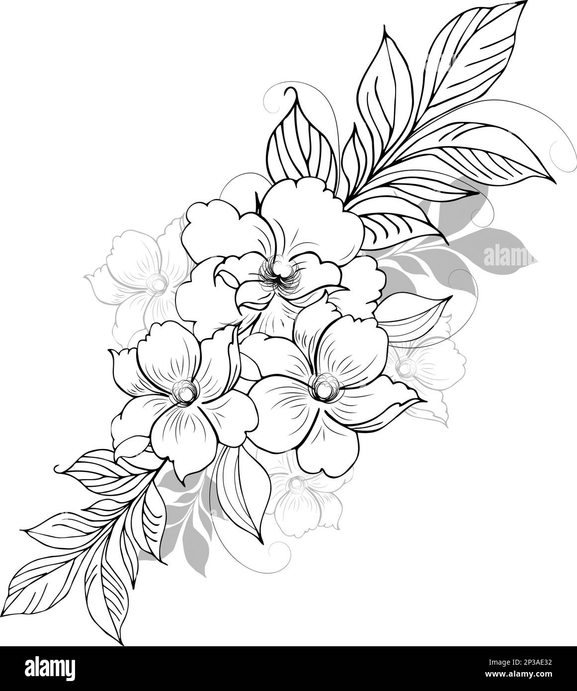 Elegant frame, background, floral wreath, gentle monogram with hand drawn wild herbs and flowers. vintage botanical illustration for invitation Stock Vector