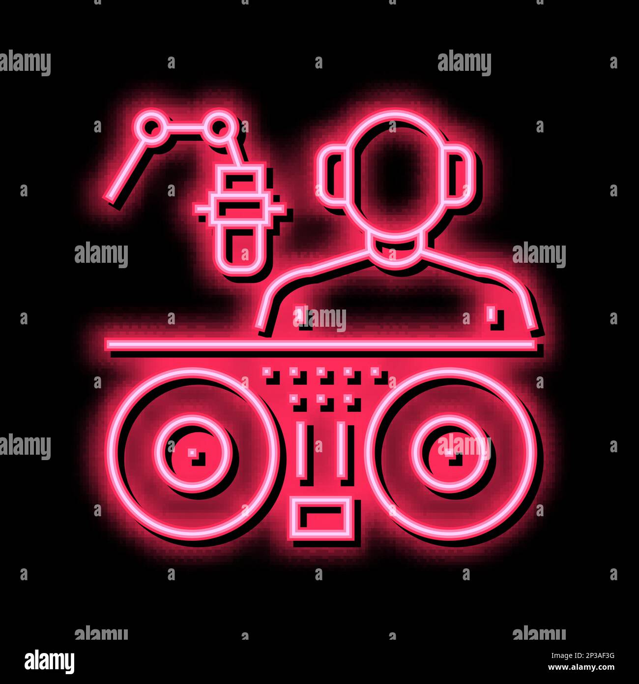 dj and radio host neon glow icon illustration Stock Vector Image & Art ...