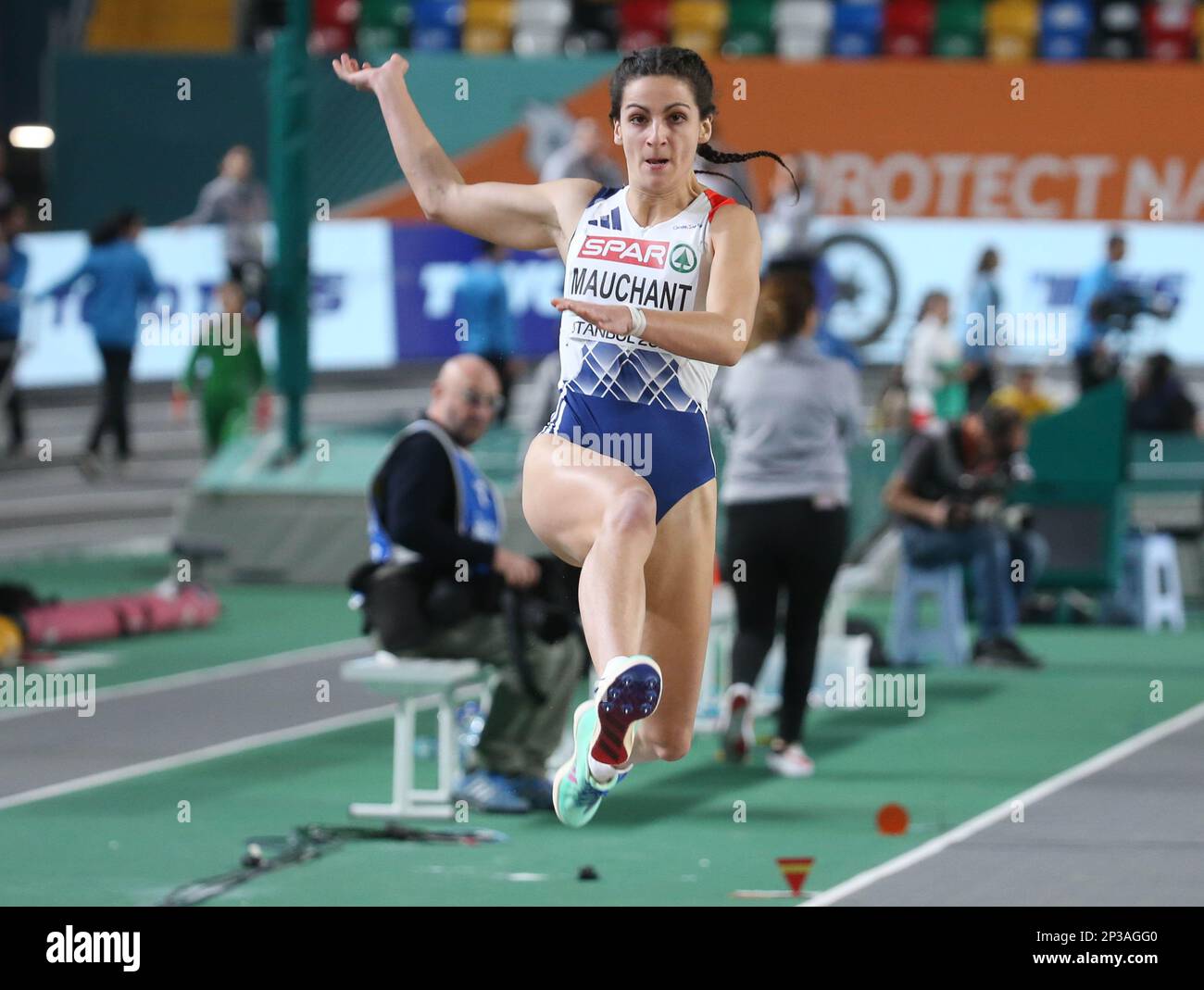 Tiphaine Mauchant of France, Qualification, Long Jump Women during the European Athletics Indoor Championships 2023 on March 4, 2023 at Atakoy Arena in Istanbul, Turkey - Photo: Laurent Lairys / DPPI/LiveMedia Stock Photo