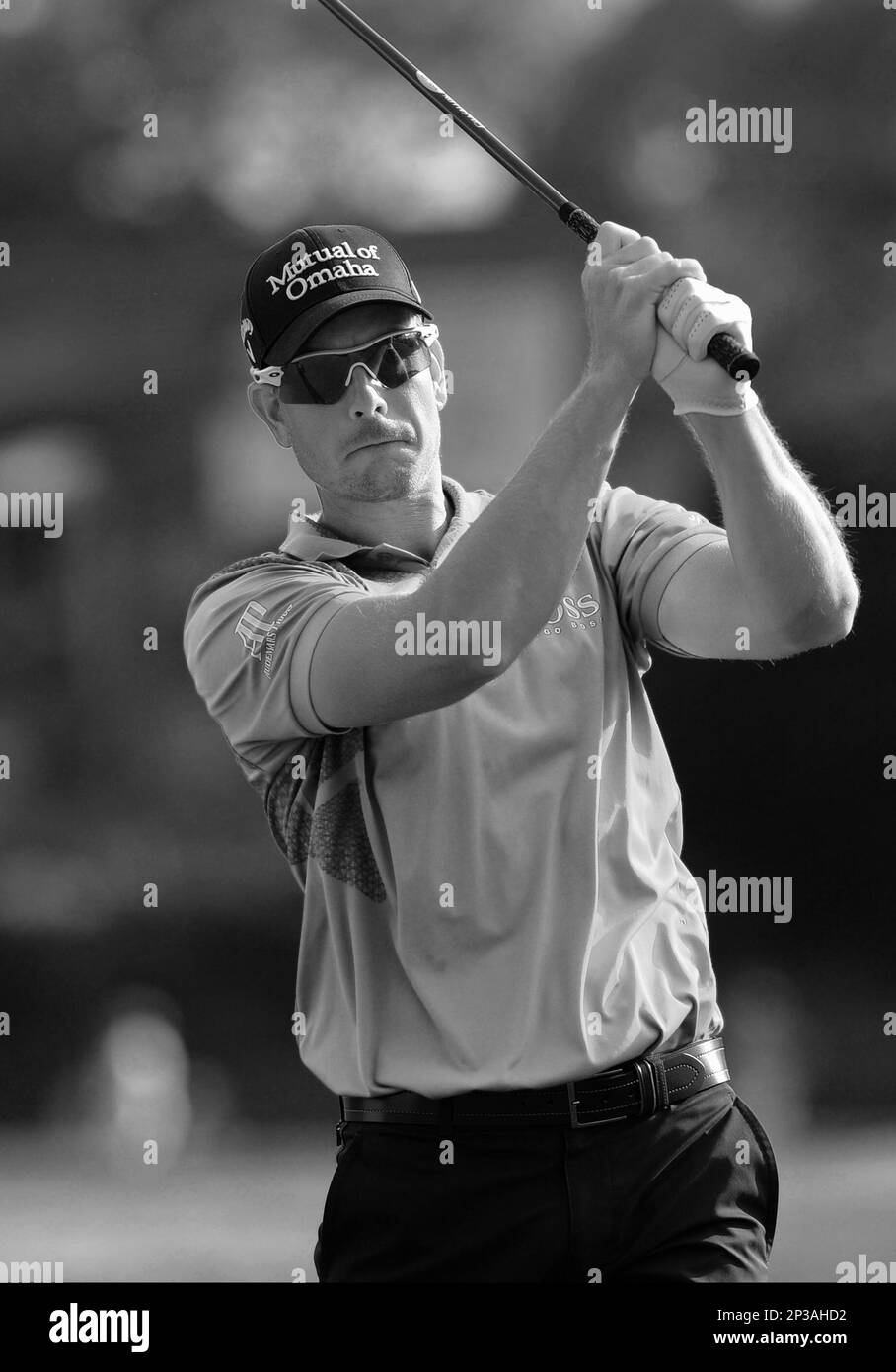 21 March 2015 Henrik Stenson 18th tee leader after 3 rounds during the