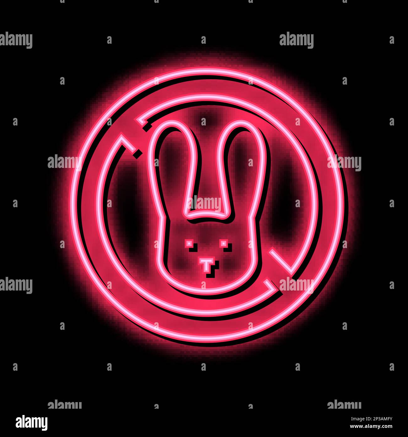 stop kill rabbits neon glow icon illustration Stock Vector Image & Art ...