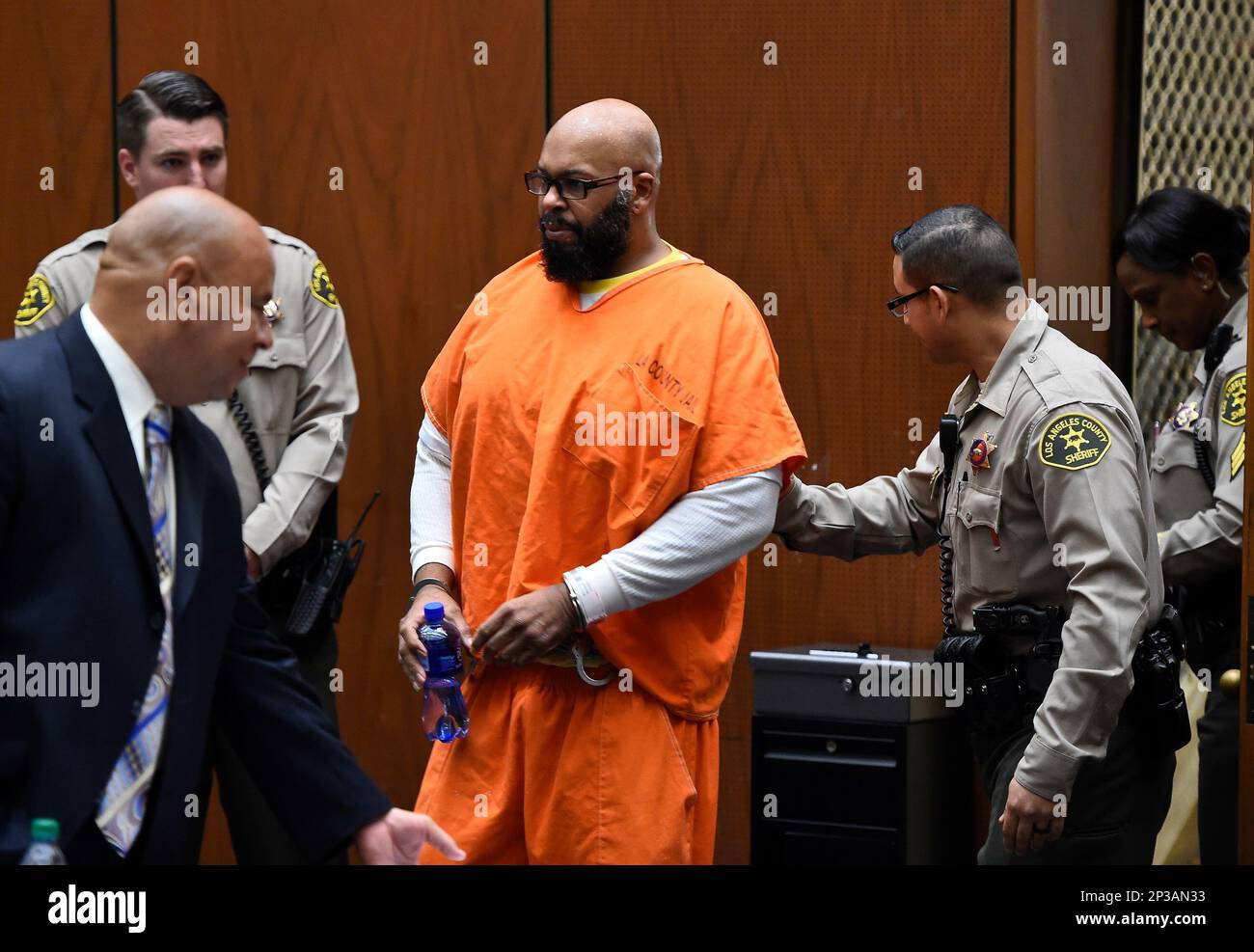 Marion "Suge" Knight appears in court for a bail review hearing in his