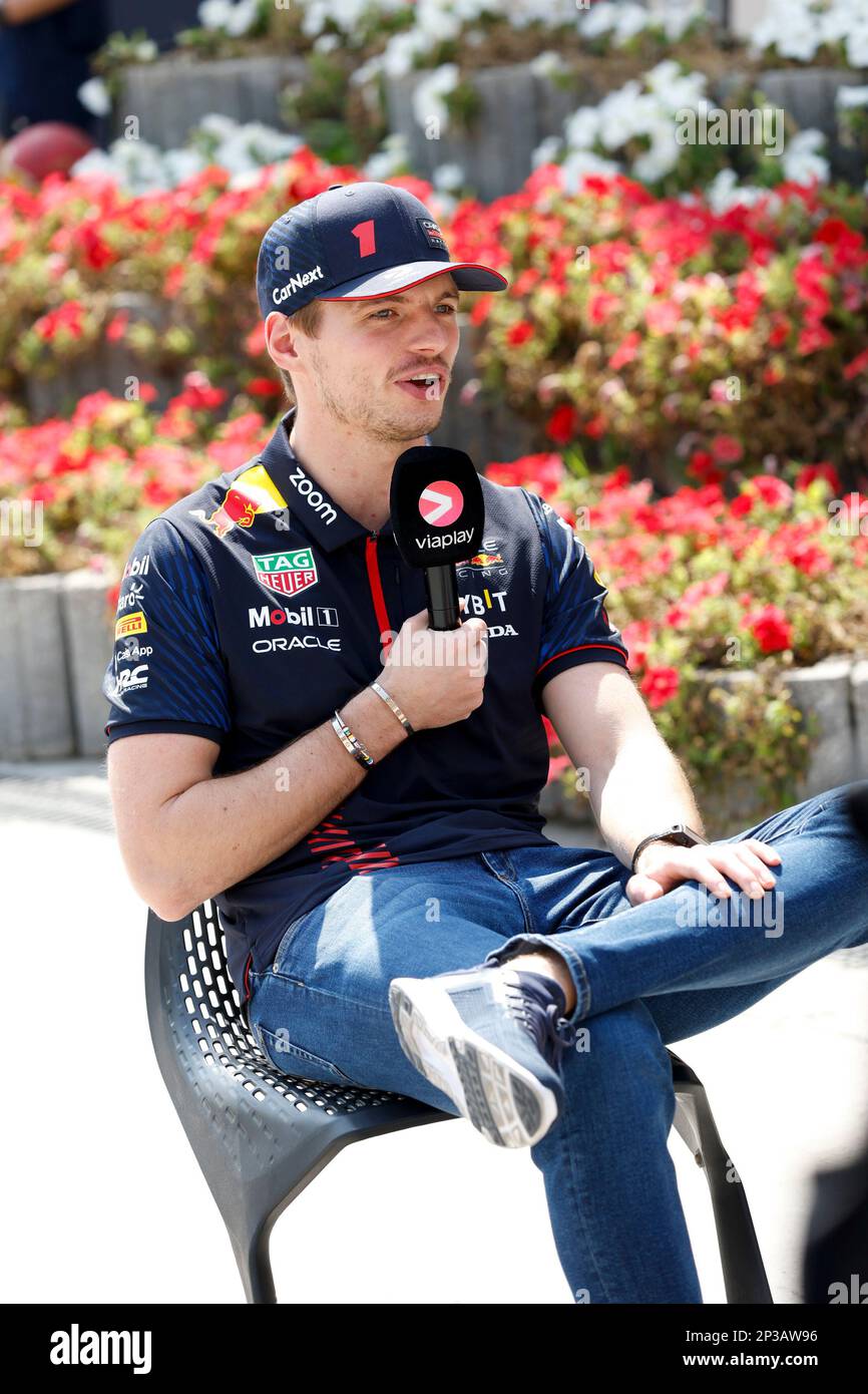 VERSTAPPEN Max (ned), Red Bull Racing RB19, portrait during the Formula 1 Gulf Air Bahrain Grand Prix 2023, 1st round of the 2023 FIA Formula One World Championship from March 3 to 5, 2023 on the Bahrain International Circuit, in Sakhir, Bahrain - Photo DPPI Stock Photo