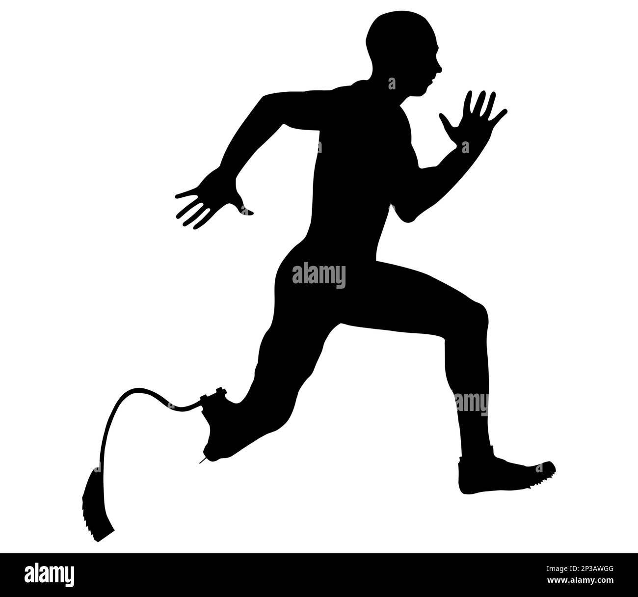 athlete disabled amputee running Stock Photo
