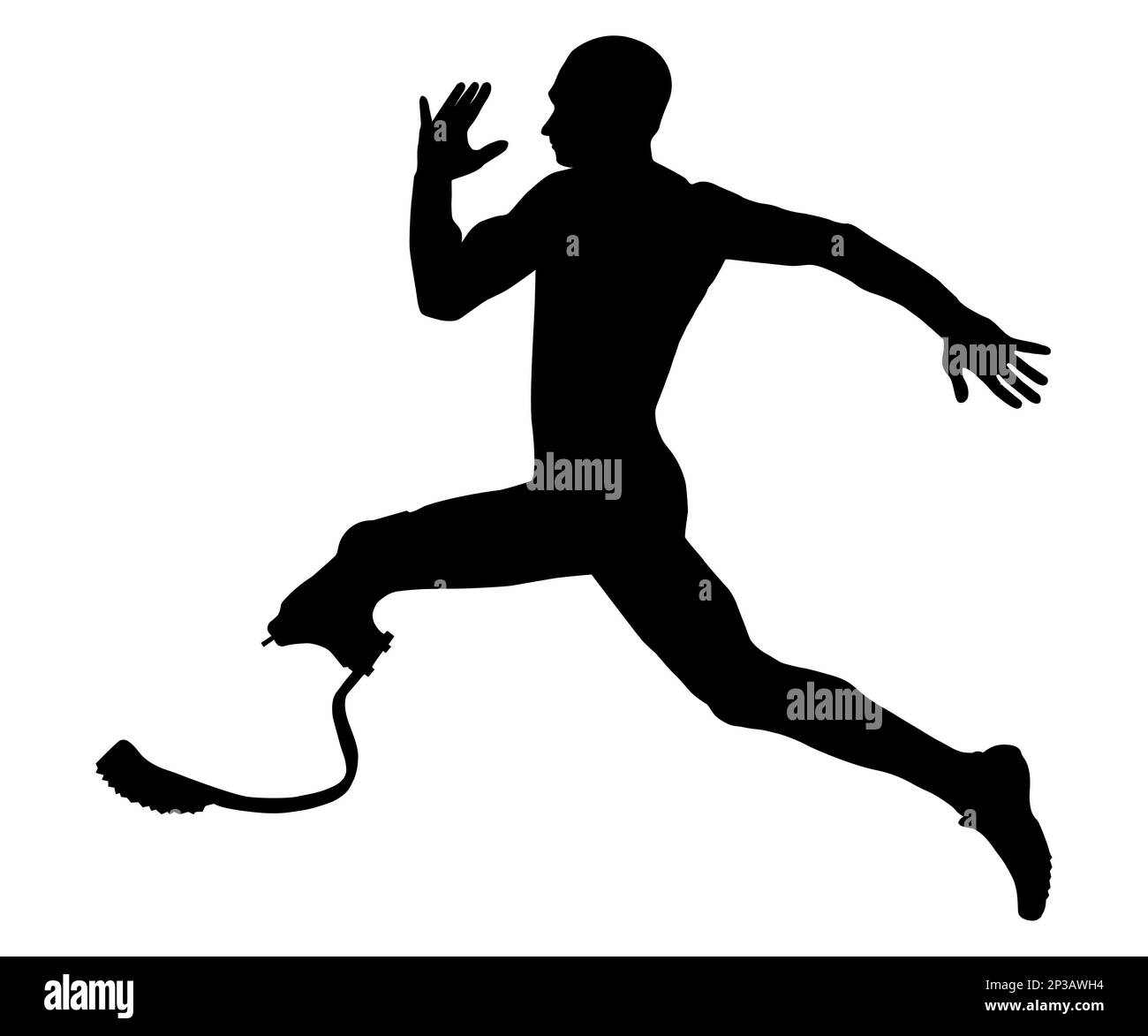 athlete disabled amputee explosive running Stock Photo