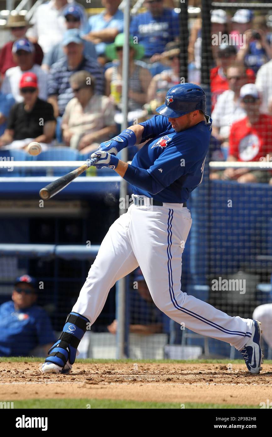 14 MAR 2015: Justin Smoak of the Blue Jays during the spring training game  between the New York Yankees and the Toronto Blue Jays at Florida Auto  Exchange Stadium in Dunedin, Florida. (