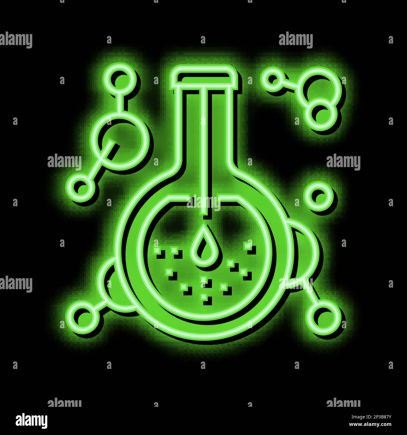 extract pharmaceutical production neon glow icon illustration Stock
