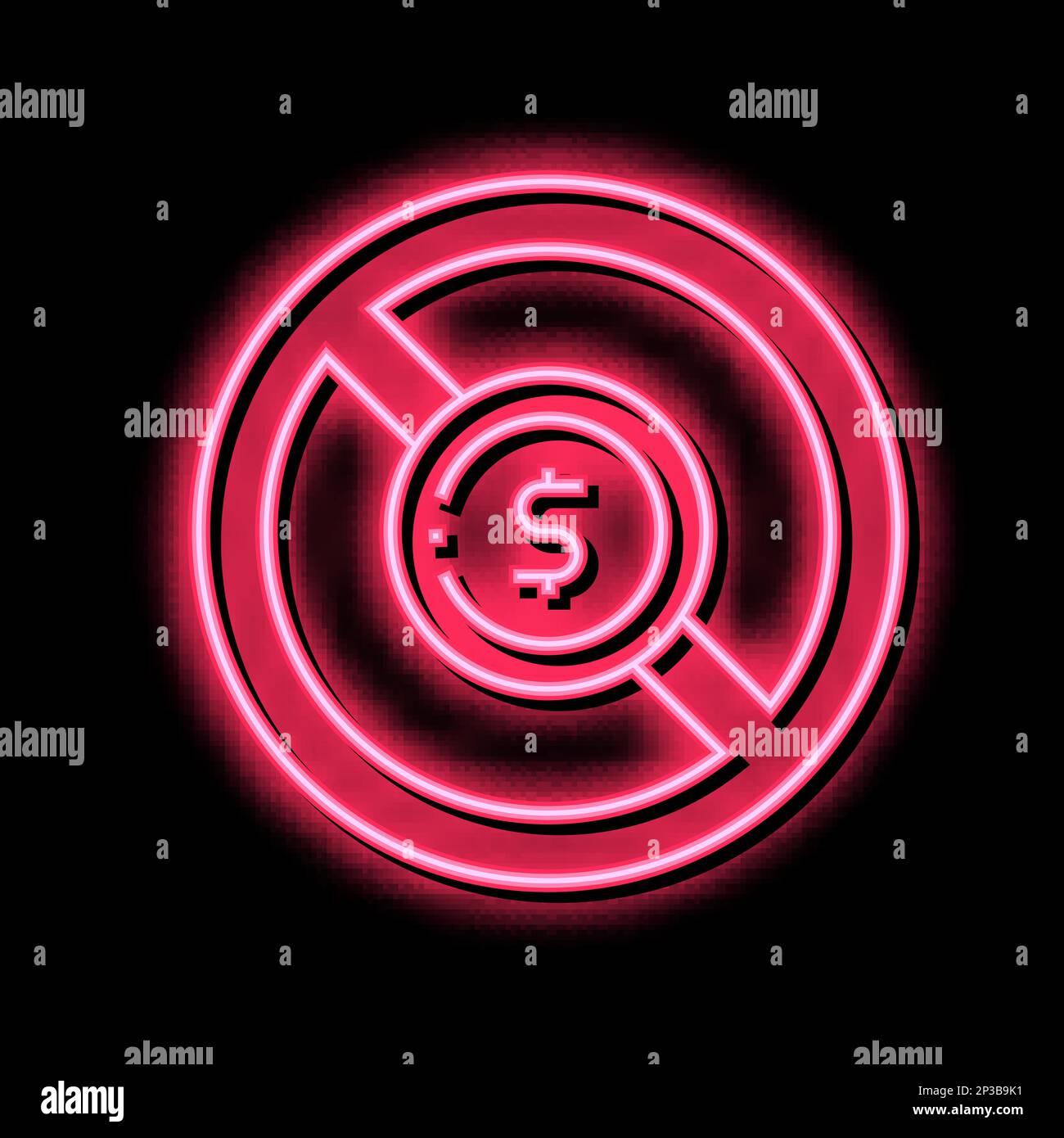 money crossed out coin color icon vector illustration Stock Vector