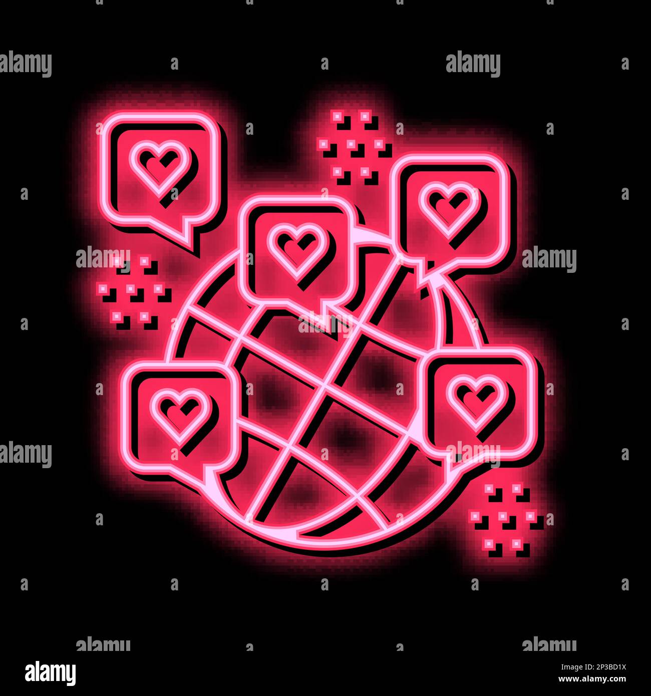 international thanks day neon glow icon illustration Stock Vector Image