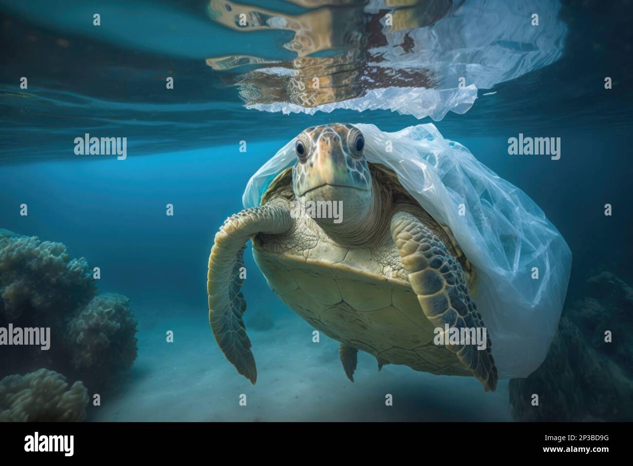 https://c8.alamy.com/comp/2P3BD9G/turtle-swimming-with-a-plastic-bag-stuck-on-it-metaphor-on-the-danger-of-plastic-waste-in-the-seas-plastic-pollution-in-ocean-environmental-problem-2P3BD9G.jpg