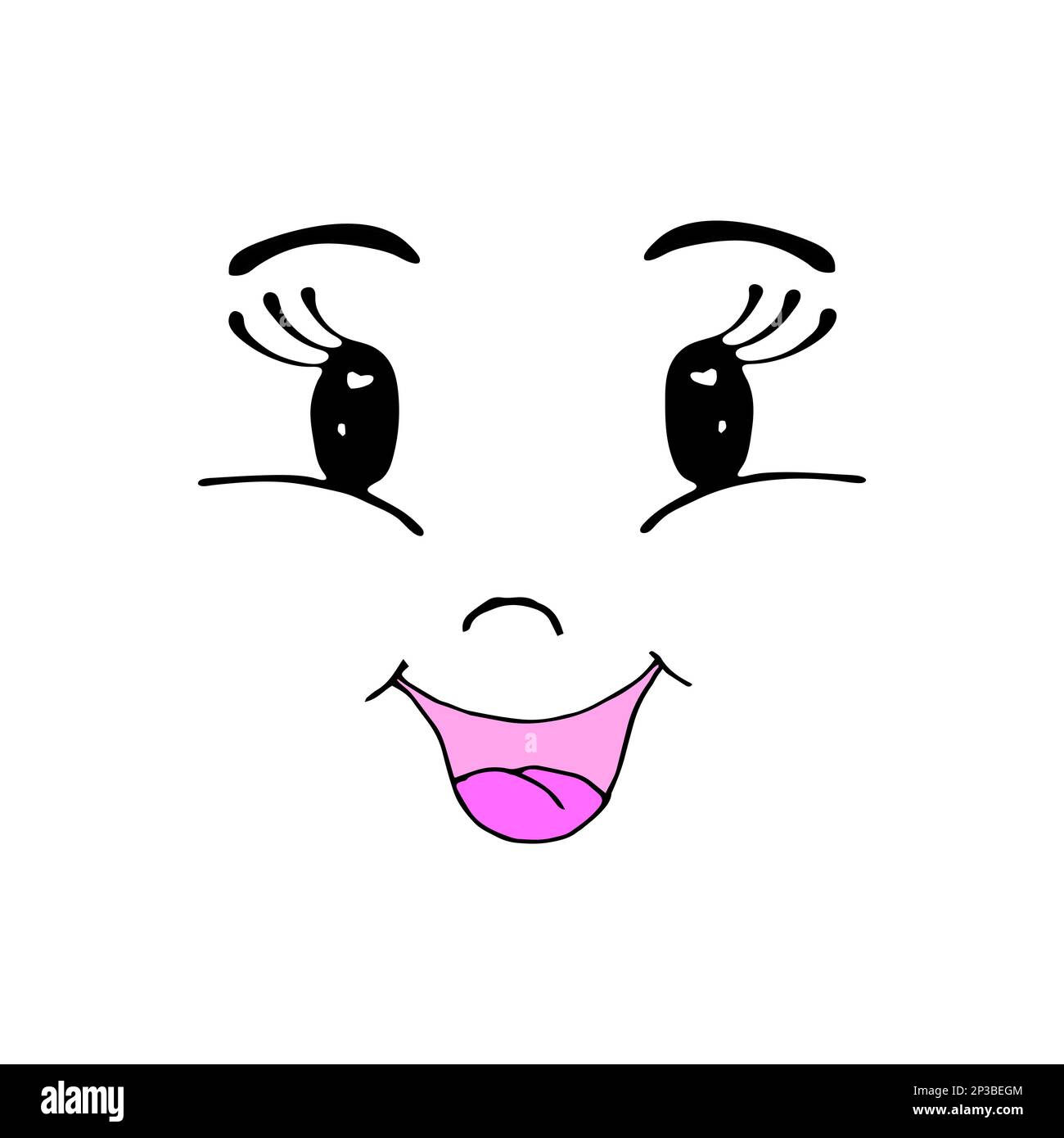 Cartoon face, eyes, nose and mouth Stock Vector Image & Art Alamy