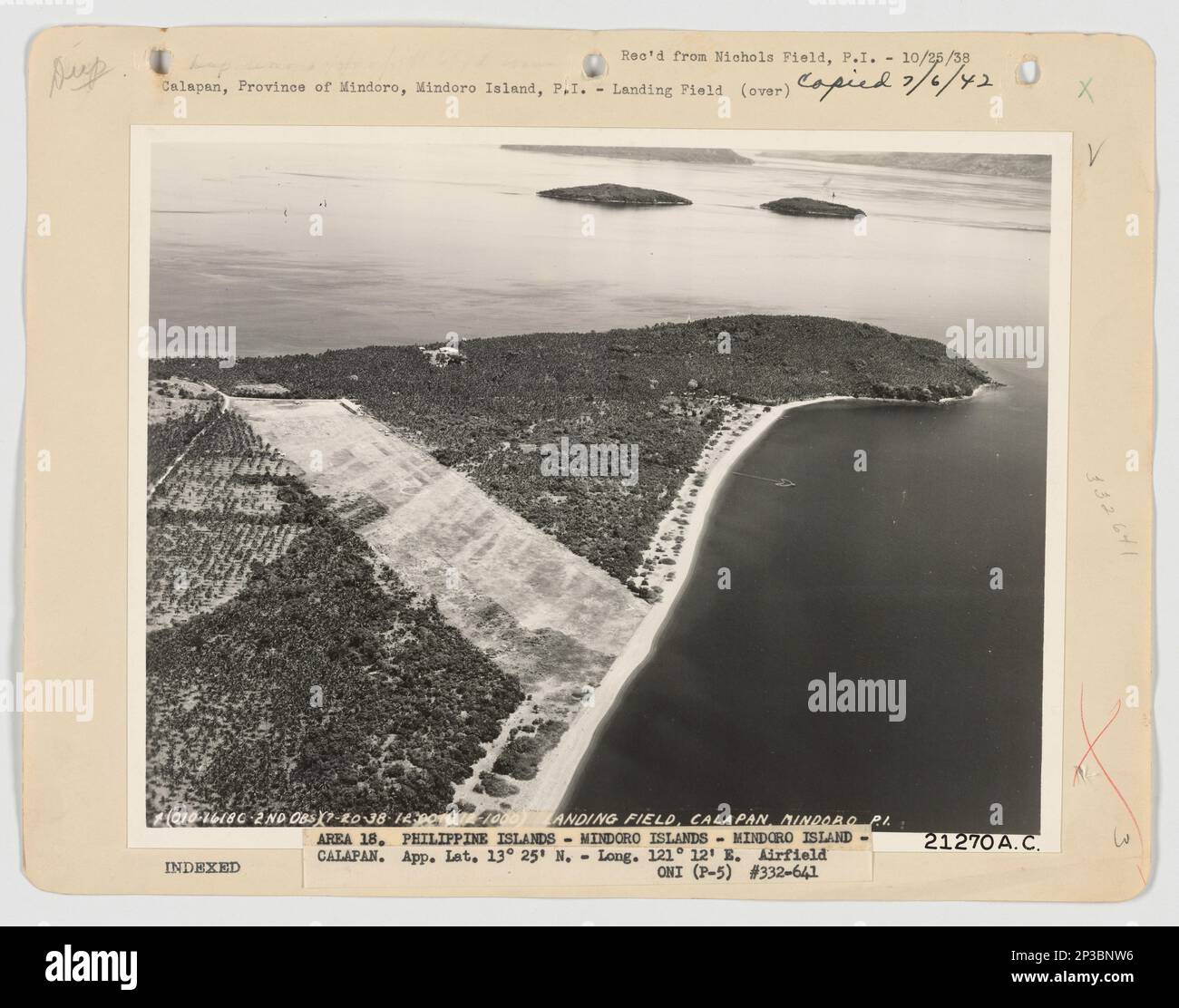 Landing Fields Philippines Mindoro Island, Aerial Photograph Stock