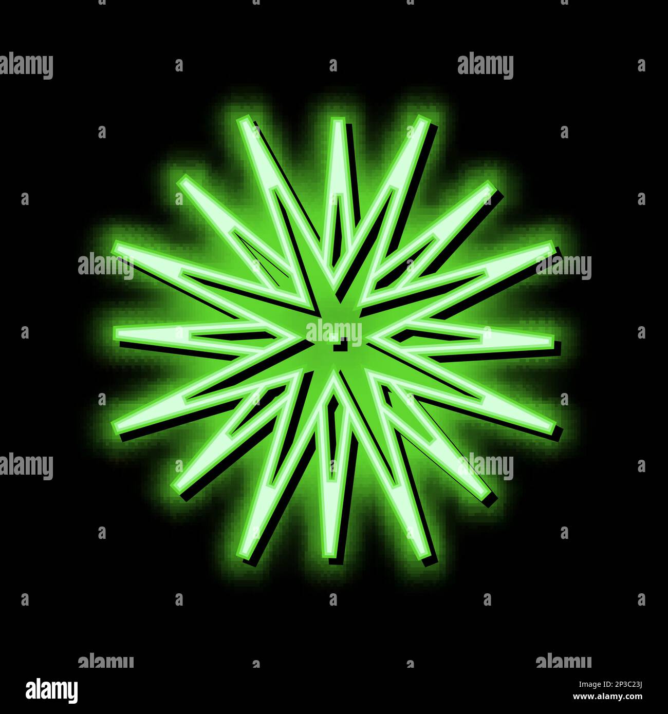 sea urchin neon glow icon illustration Stock Vector