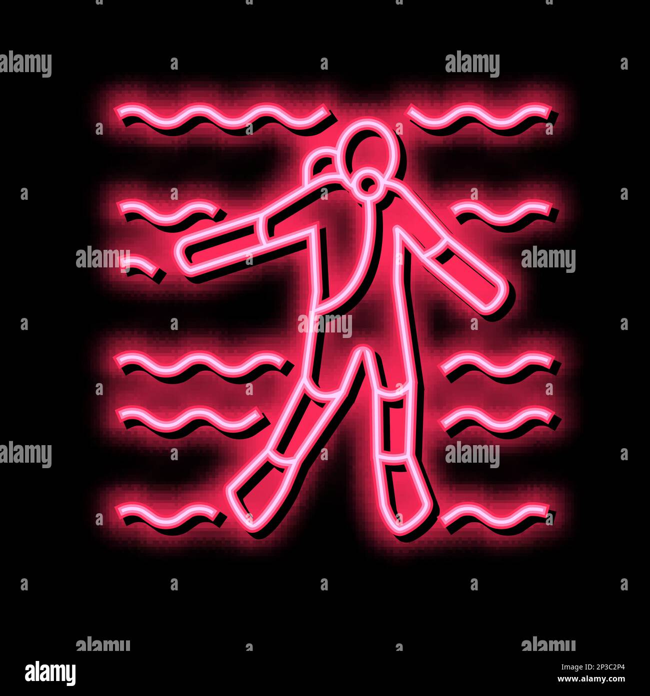 diver swimming underwater color icon vector illustration Stock Vector