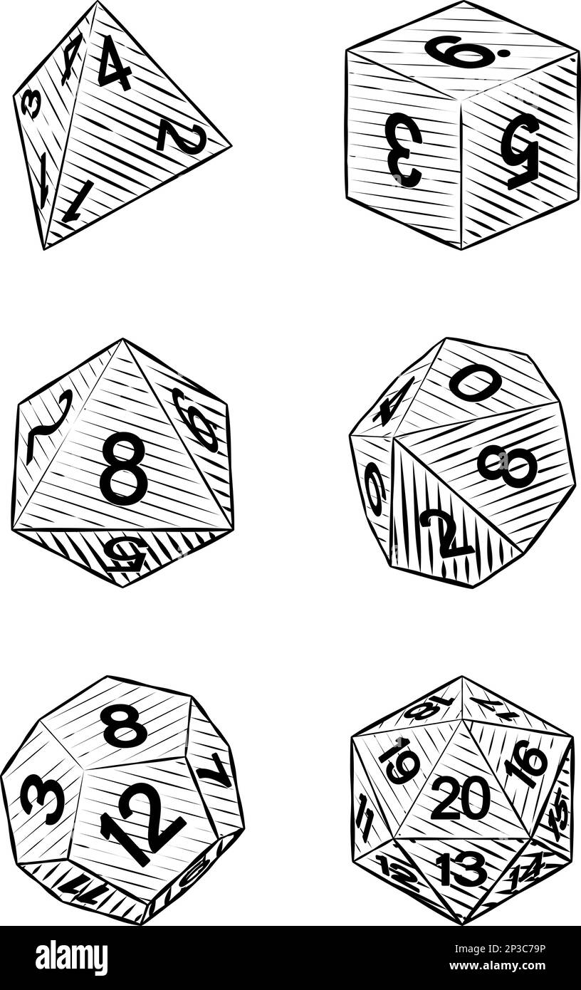 Game Dice Illustration Roleplaying Board Game Set Stock Vector Image