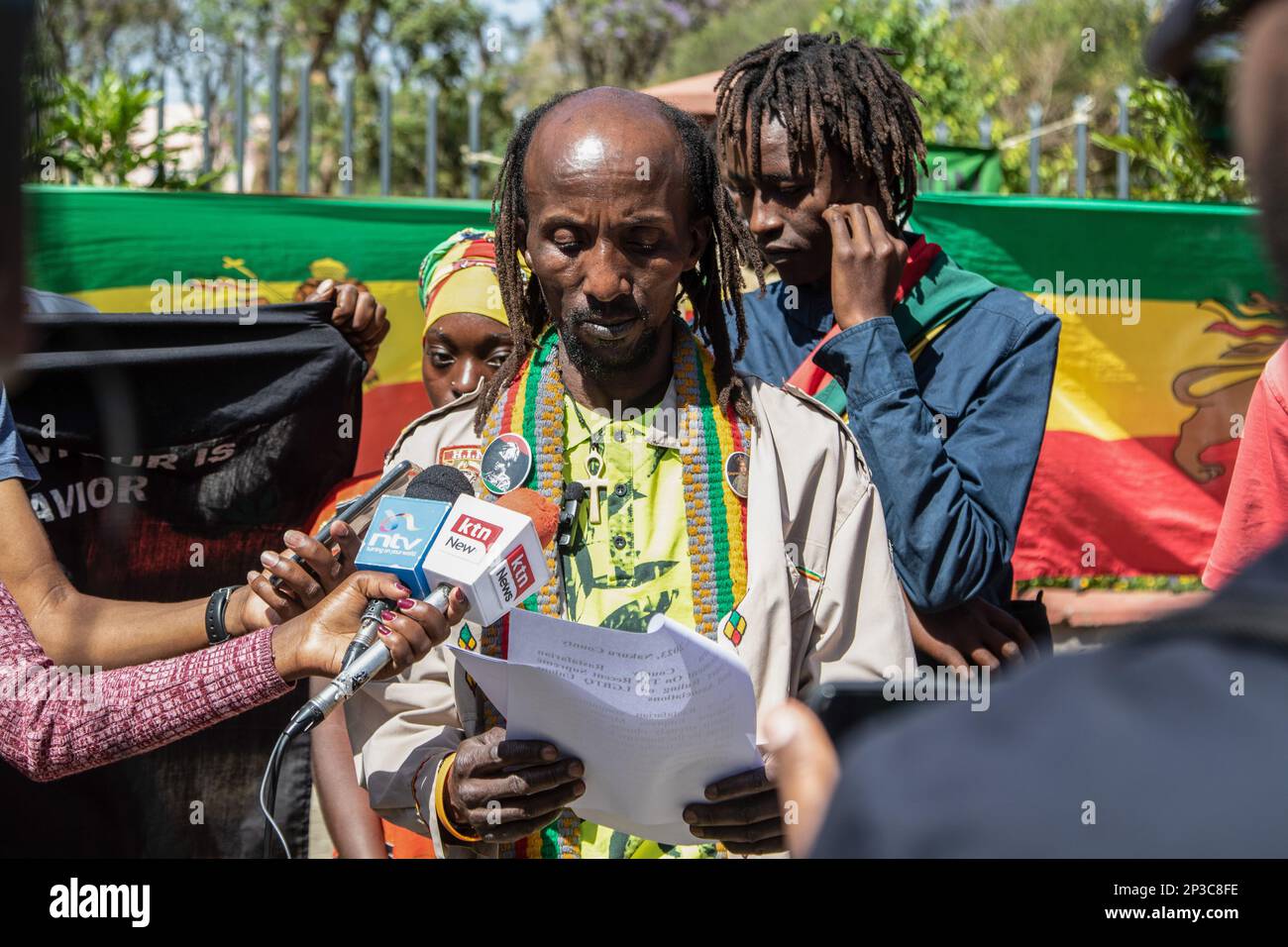 Ras Kimathi Thuo, Chairman of the Nakuru Empress Menen Cultural Group ...