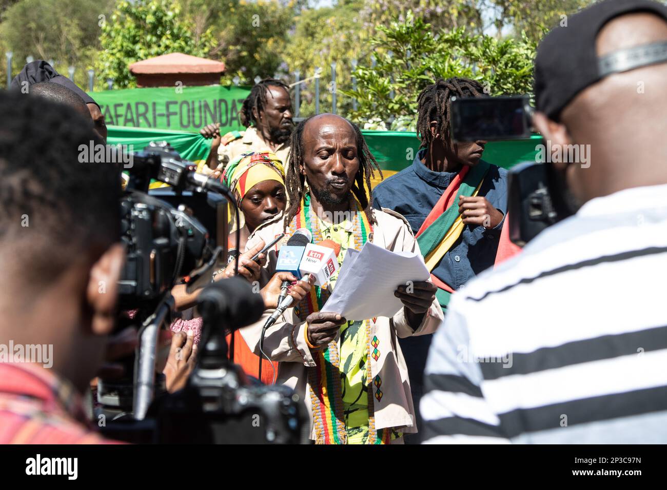 Ras Kimathi Thuo, Chairman of the Nakuru Empress Menen Cultural Group ...