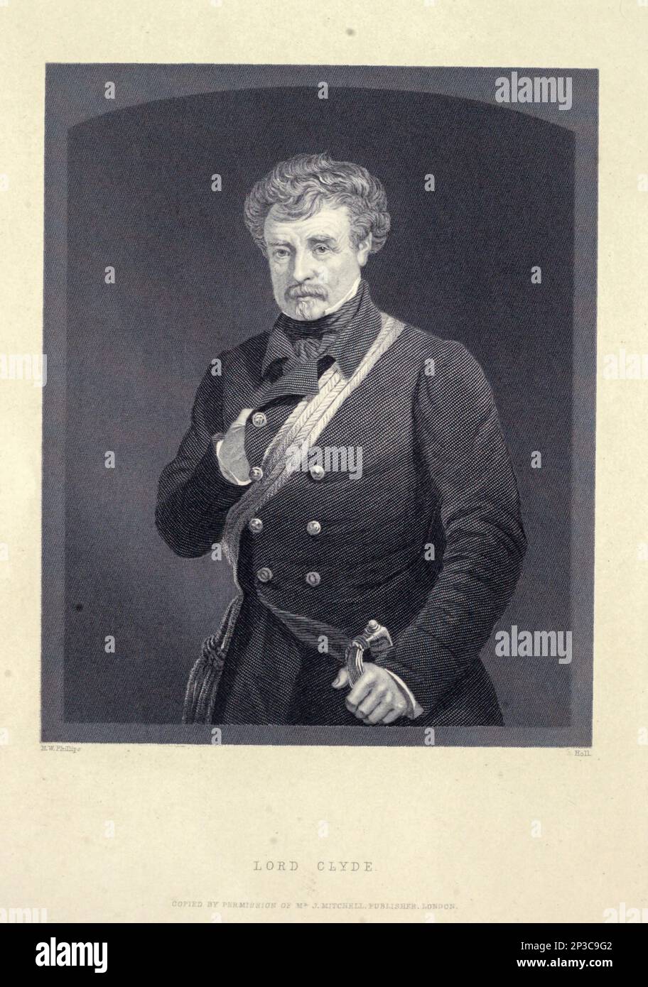 Colin Campbell, 1st Baron Clyde, GCB, KCSI (20 October 1792 – 14 August 1863), was a British Army officer from the book ' A history of the Scottish Highlands, Highland clans and Highland regiments ' Volume 2 by Maclauchlan, Thomas, 1816-1886; Wilson, John, 1785-1854; Keltie, John Scott, Sir, 1840-1927 Publication date 1875 publisher Edinburgh ; London : A. Fullarton Stock Photo