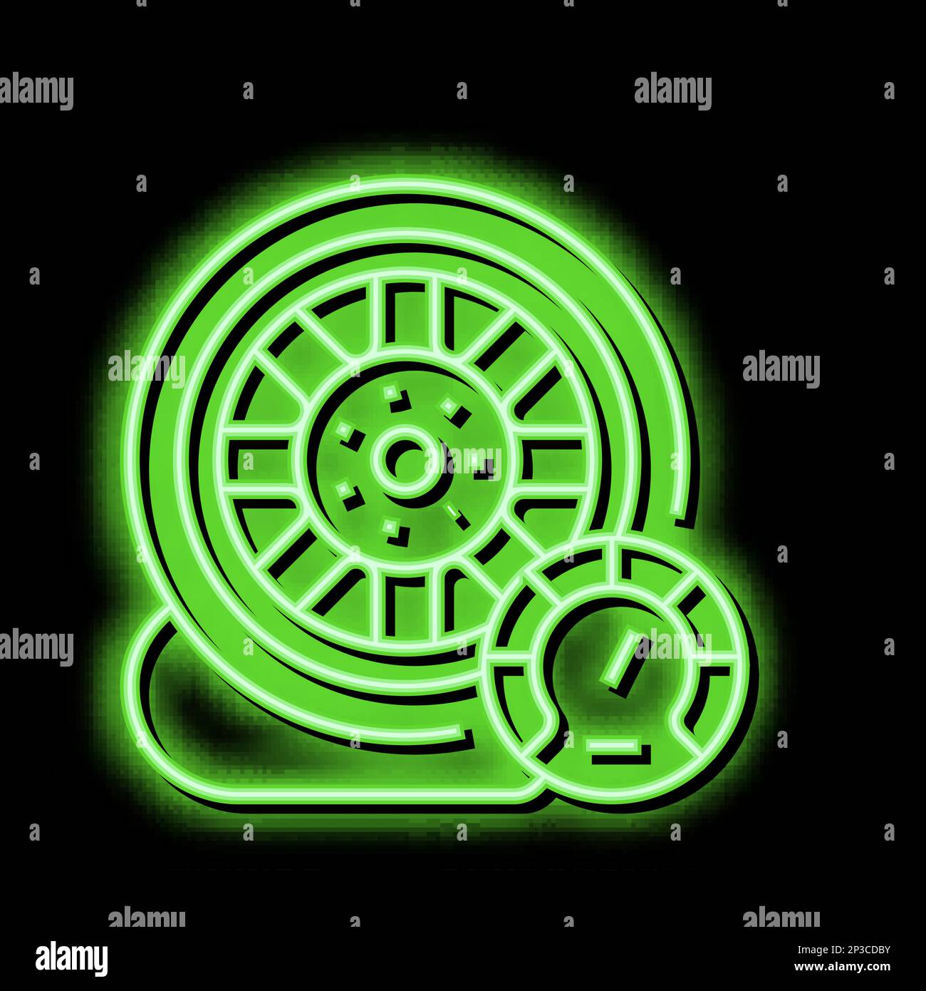 car wheel air inflating neon glow icon illustration Stock Vector Image ...