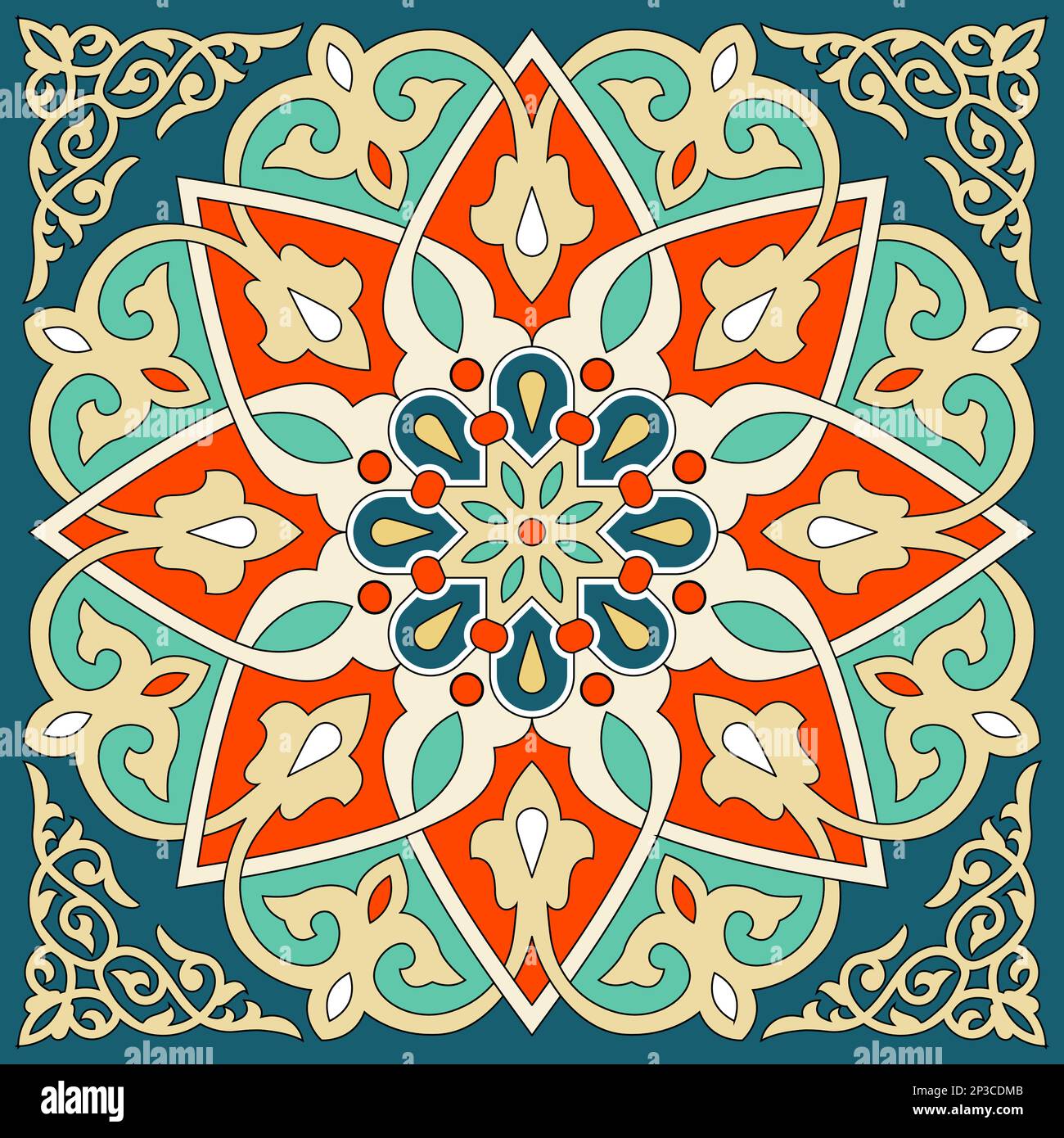Islamic Art Illustration of Ramadan Festival Designs Fabric, Colorful