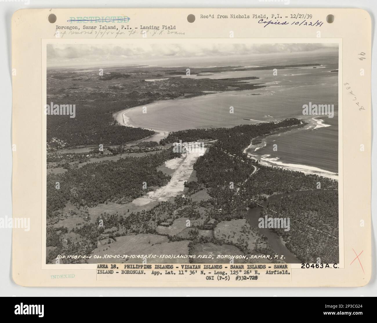 Landing Fields - Philippines - Samar Island, Aerial Photograph Stock ...