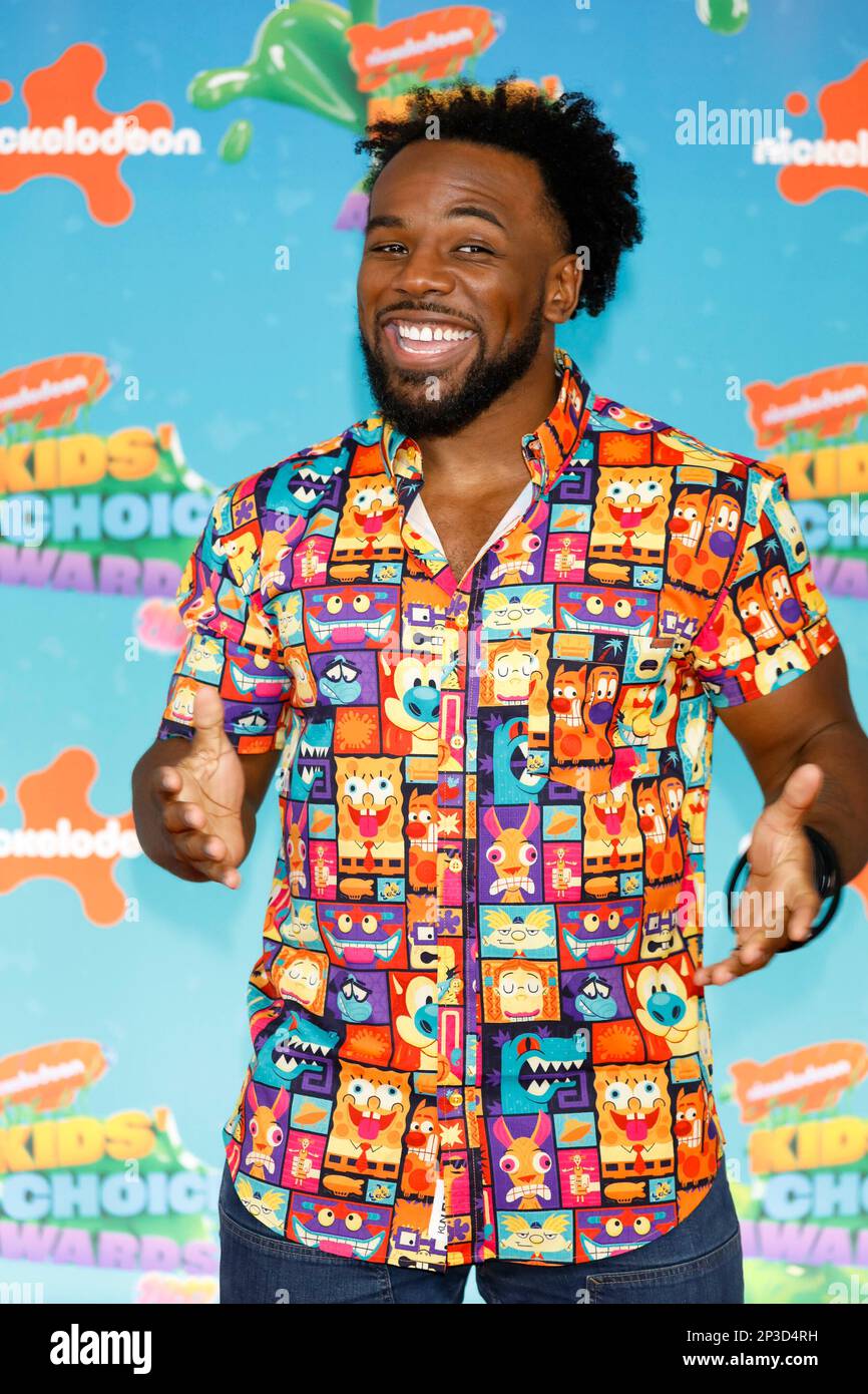 Xavier Woods arrives at Nickeodeon's Kids' Choice Awards 2023 at Microsoft Theatre Los Angeles, USA, on 04 March 2023. Stock Photo