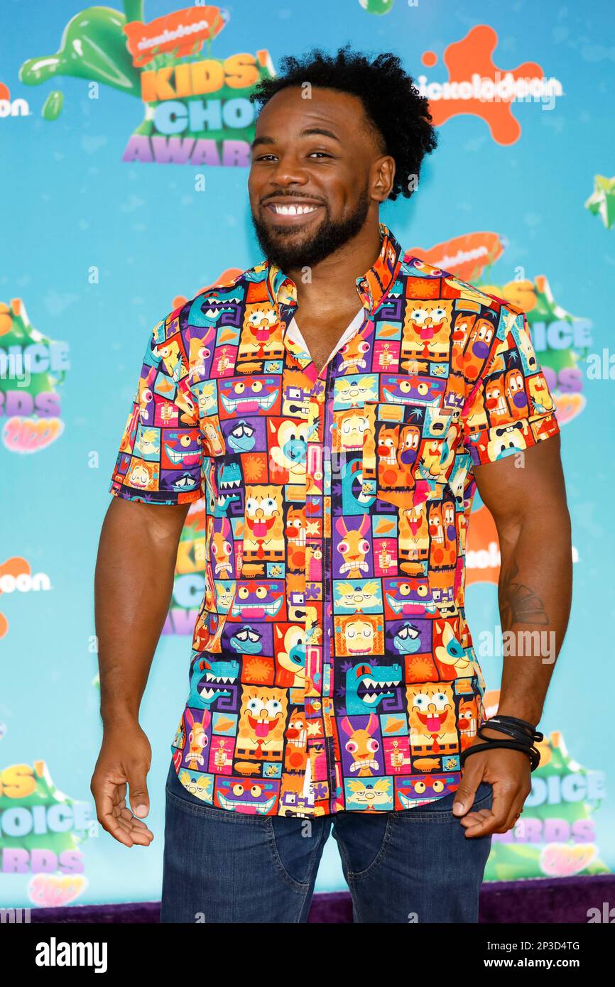 Xavier Woods arrives at Nickeodeon's Kids' Choice Awards 2023 at Microsoft Theatre Los Angeles, USA, on 04 March 2023. Stock Photo