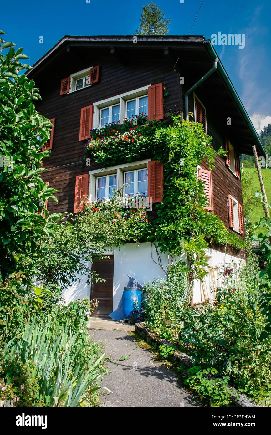 House in Glarus, Switzerland Stock Photo