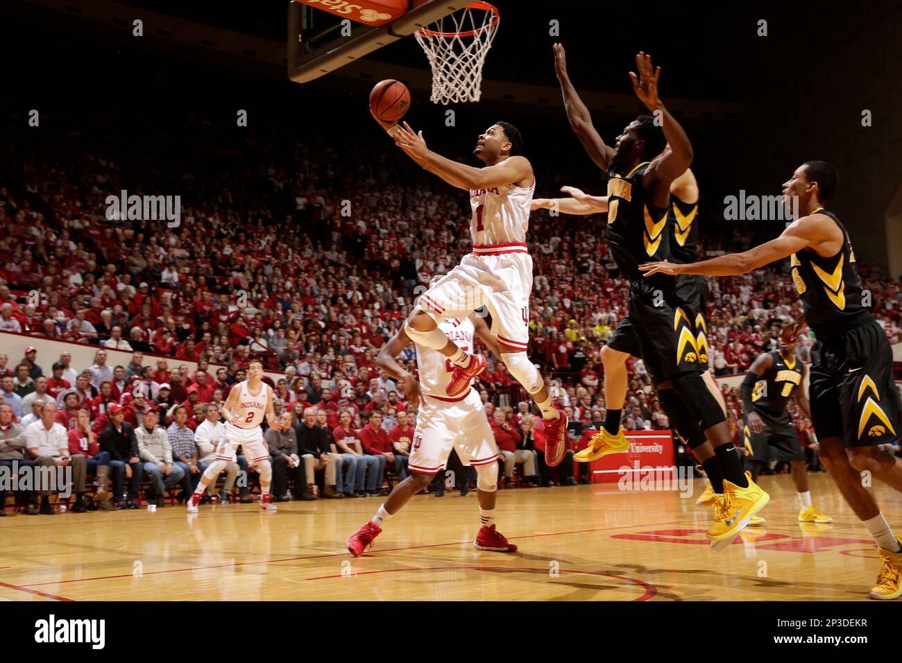 Indiana guard James Blackmon Jr. (1) as Iowa played Indiana in an NCCA