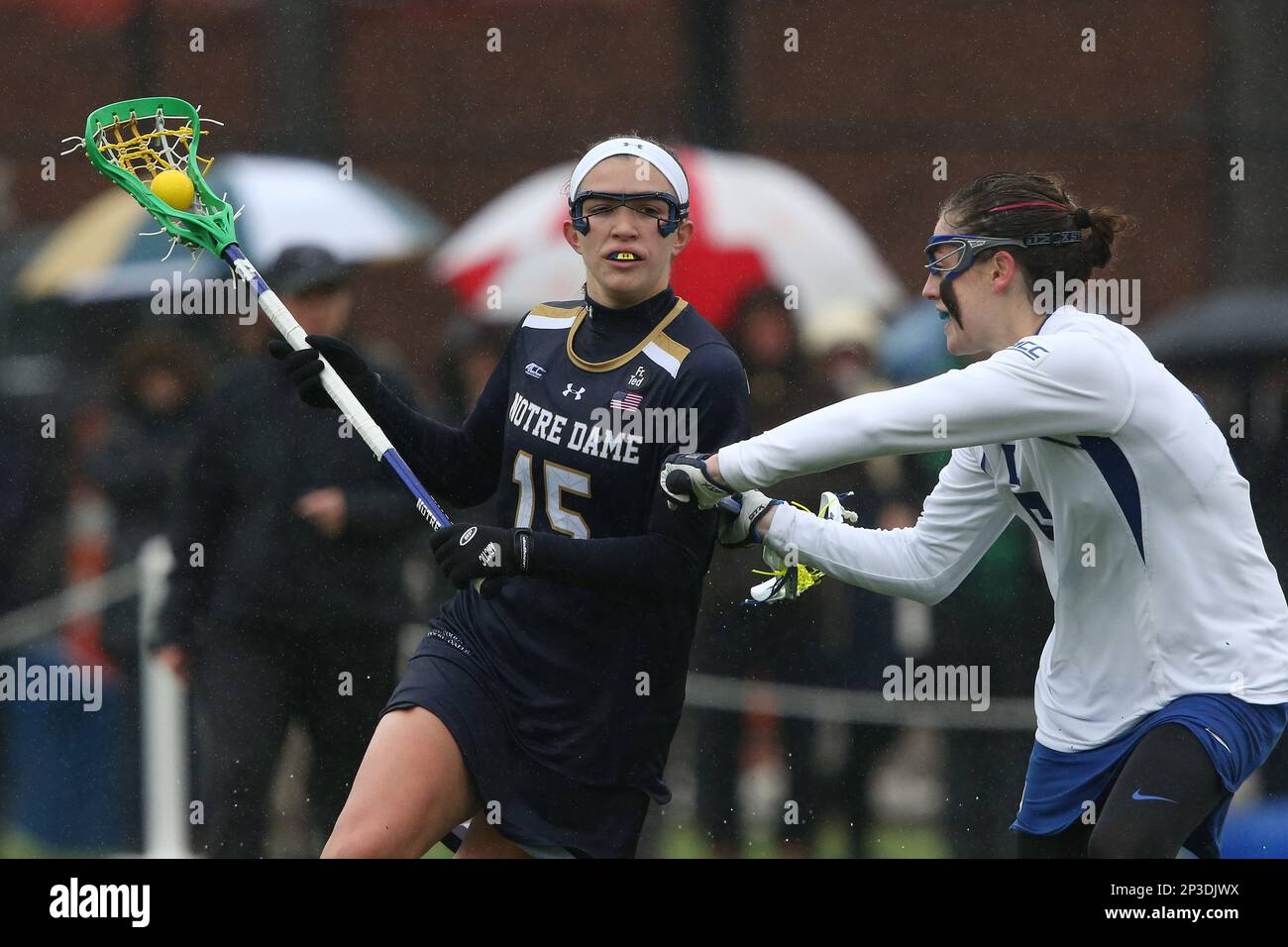 01 March 2015 Notre Dame's Cortney Fortunato (15) and Duke's Maura