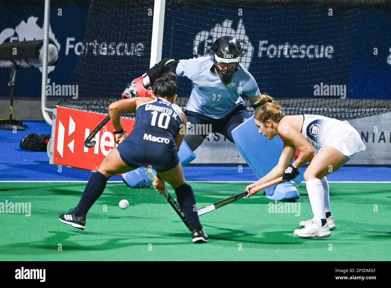 Hobart, Australia. 05th Mar, 2023. María José Granatto (L) of Argentina ...