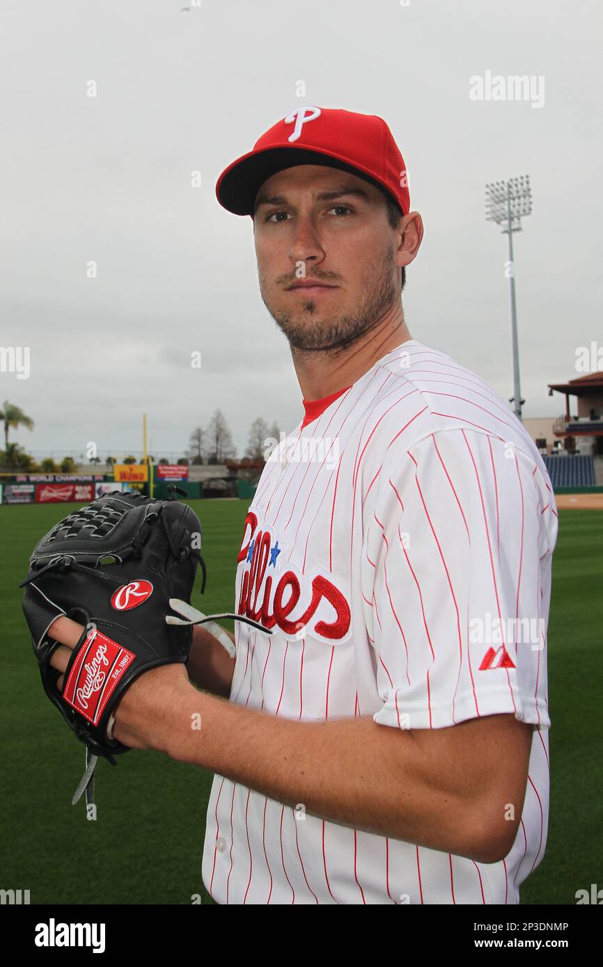 27 February 2015: Jonathan Pettibone during the Phillies Photo Day workout  at Bright House Field in Clearwater, Florida. (Icon Sportswire via AP  Images Stock Photo - Alamy