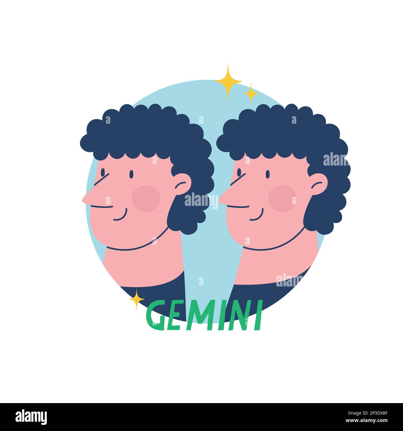 Gemini zodiac sign. The third symbol of the horoscope. Astrological