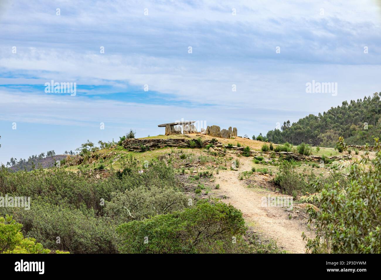 Dolmen number 1 of Megalithic formation of Dolmen de El Pozuelo. The ...