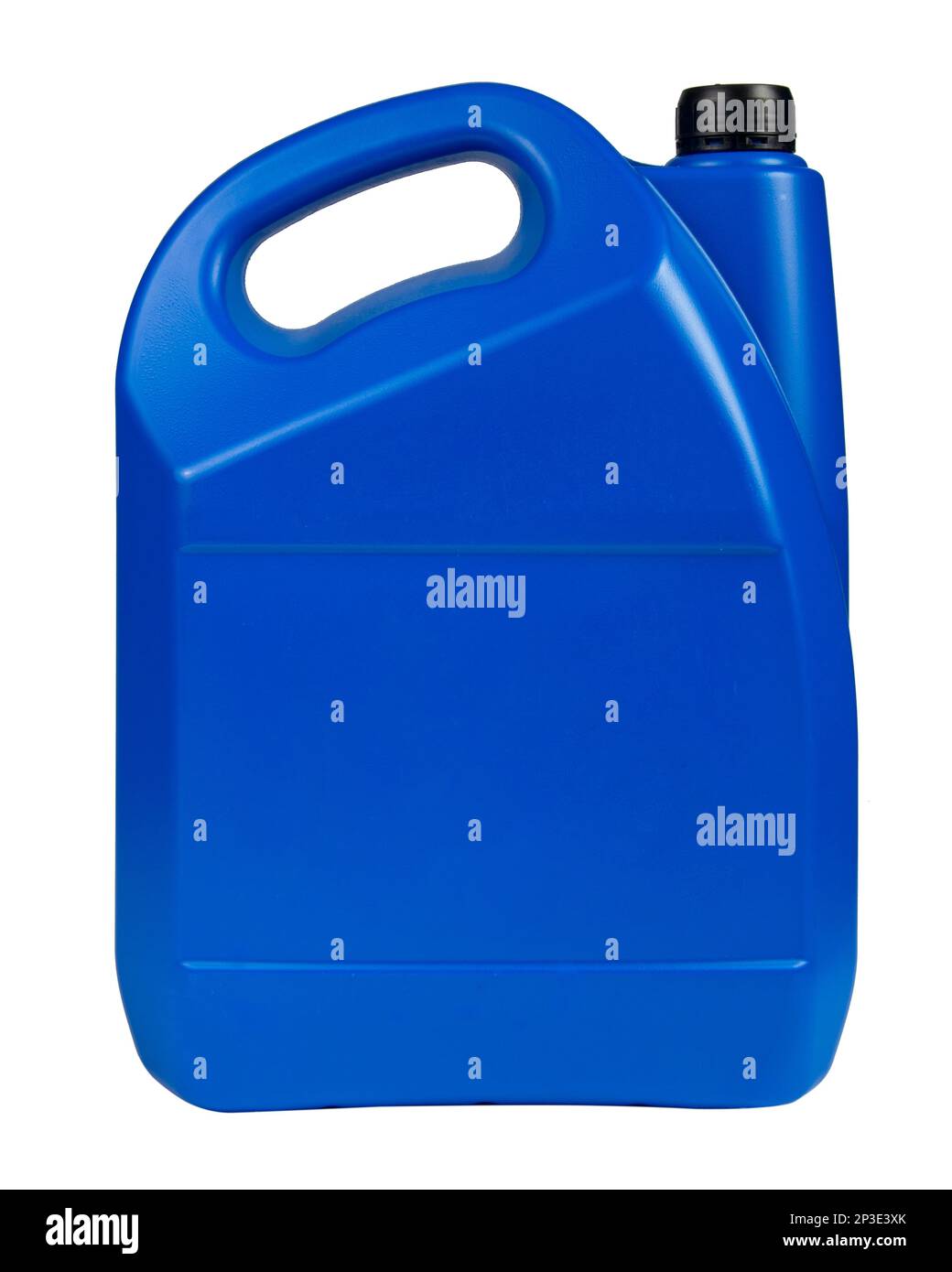 Bottle blue canister can antifreeze liquid container isolated on the white background Stock