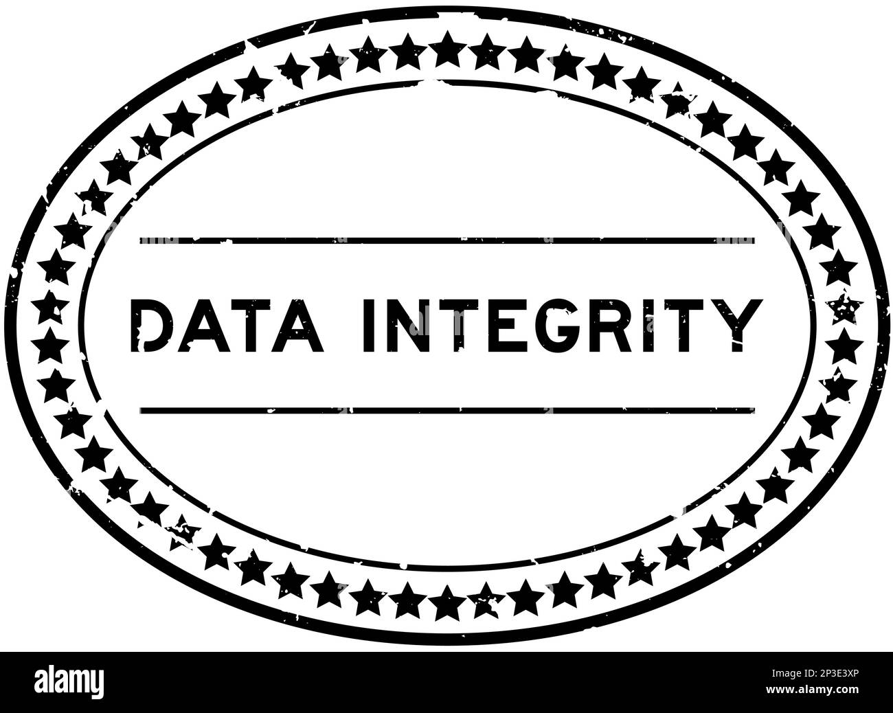 Grunge black data integrity word oval rubber seal stamp on white background Stock Vector
