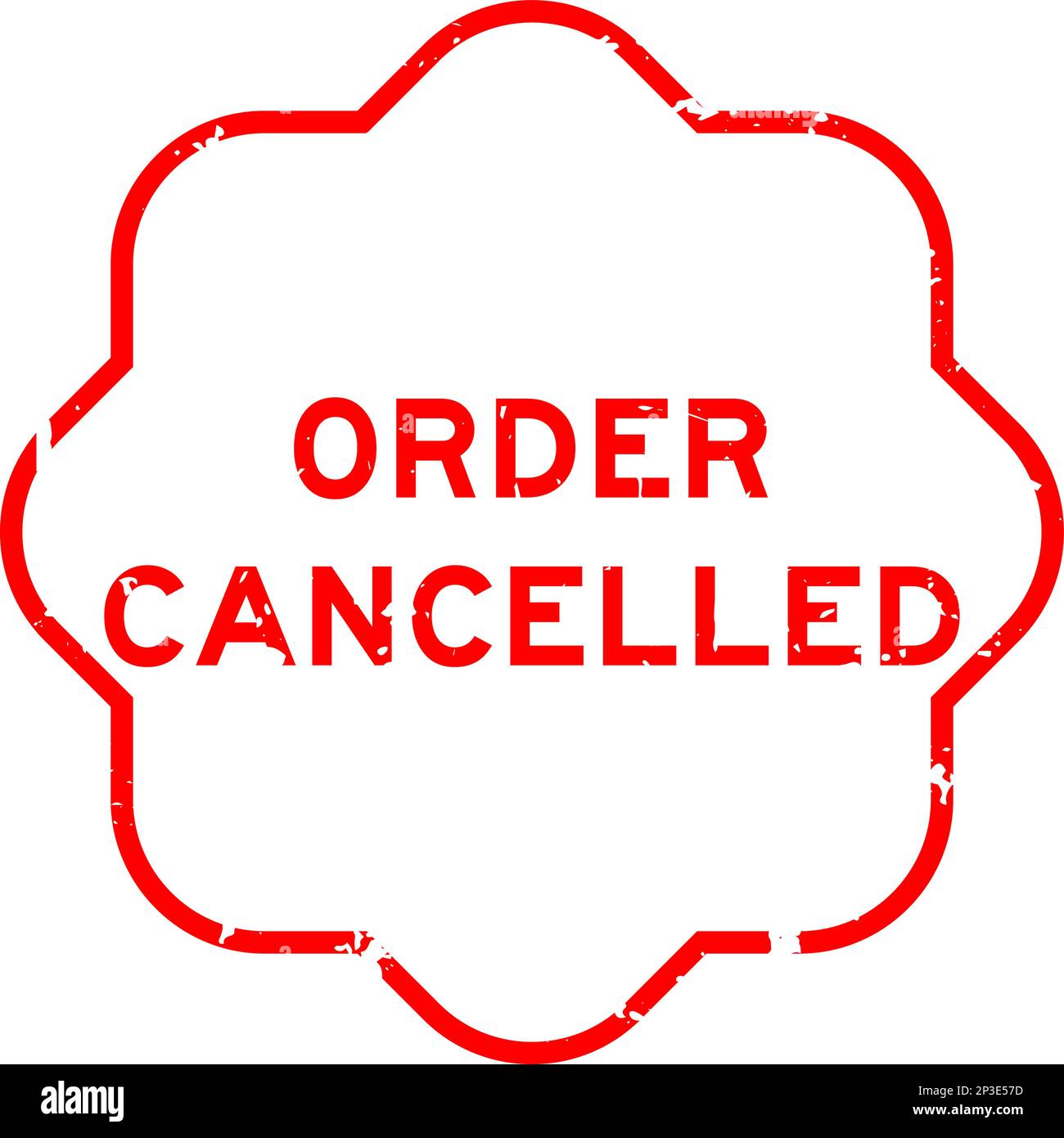 Grunge red order cancelled word rubber seal stamp on white background ...