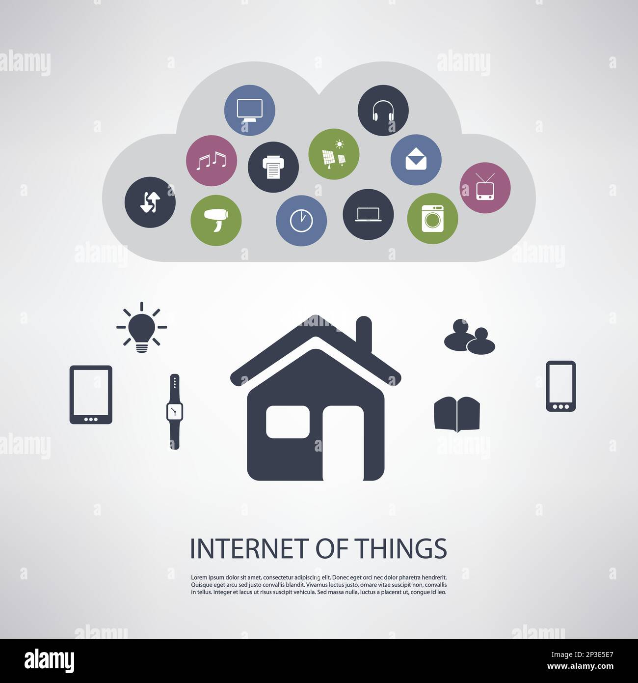 Internet Of Things Design Concept With Icons Stock Vector Image & Art ...