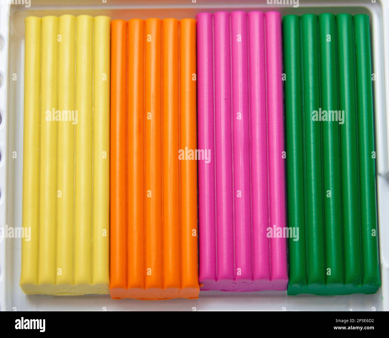 Multicolor plasticine for creativity modeling hobby children bright Stock Photo
