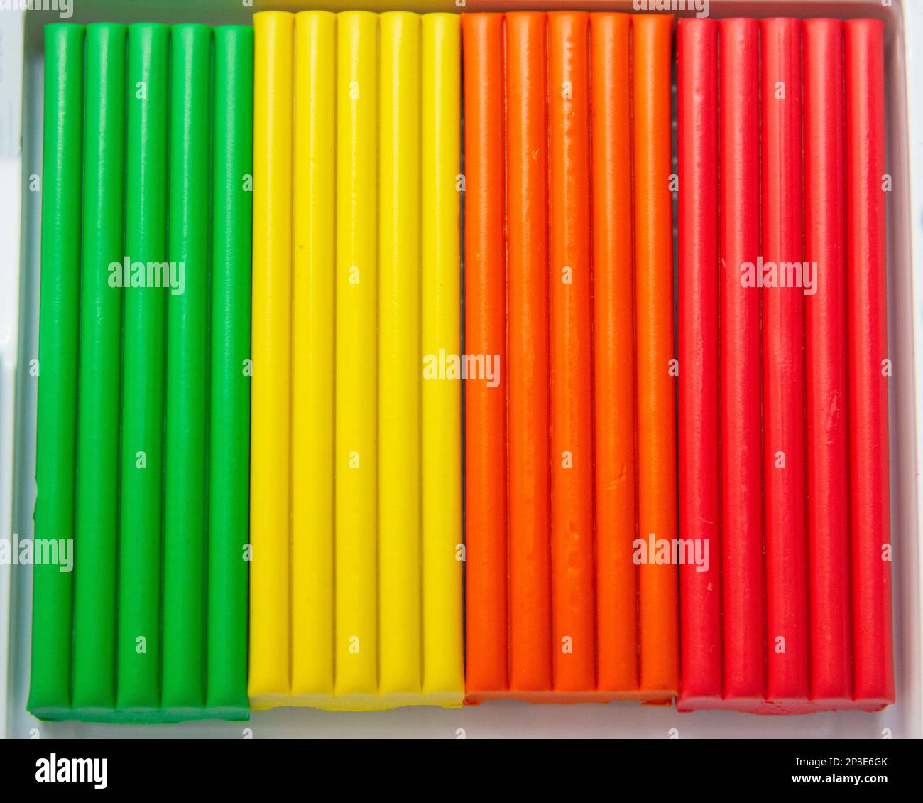 Multicolor plasticine for creativity modeling hobby children bright Stock Photo