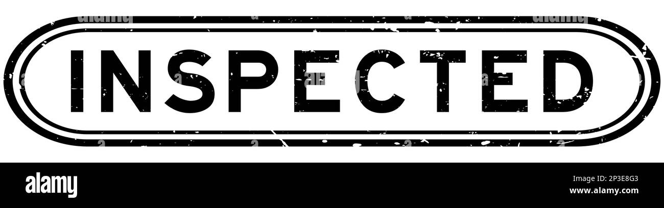 Grunge black inspected word rubber seal stamp on white background Stock ...