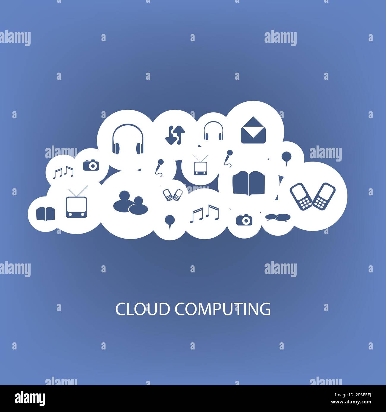 Cloud Computing Concept With Different Icons Stock Vector Image & Art ...