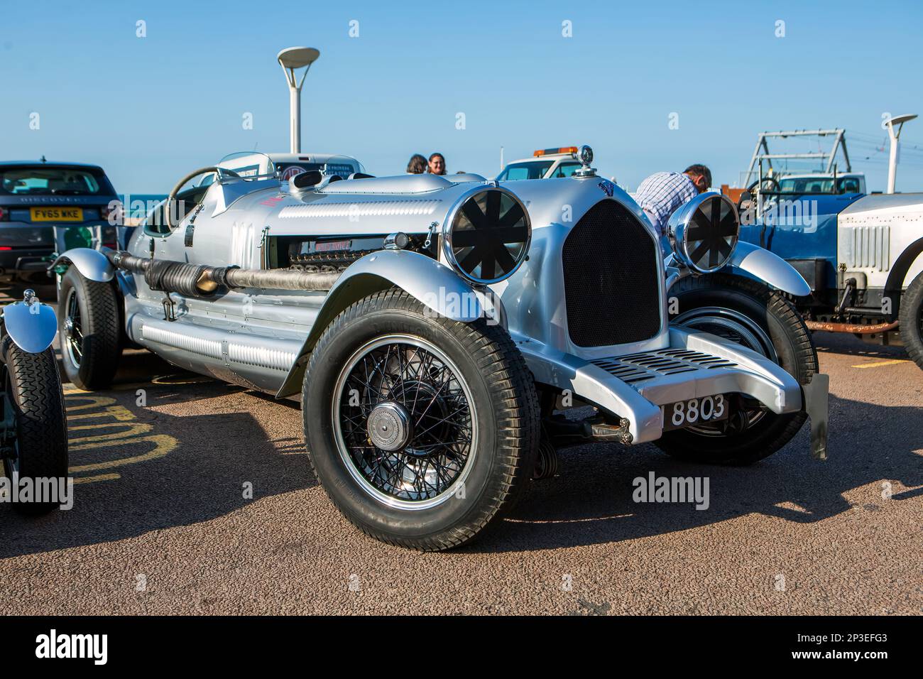 1930 Rolls Royce Handlye Special at The Brighton National Speed Trials 2018. This is the oldest motor racing event in the UK and is held in the south east coastal town of Brighton. Madeira drive is a road which runs along the seafront and is normal full of people explorer the beach, pier and local attractions. Today it is turned in to a 1/4 time trial course. 2nd September 2018 Stock Photo