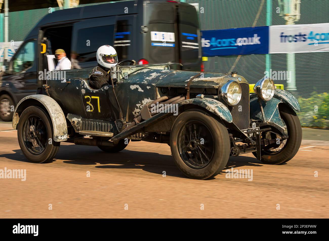 Matthew Parkin driving a Vauxhall 30‐98 at at The Brighton National