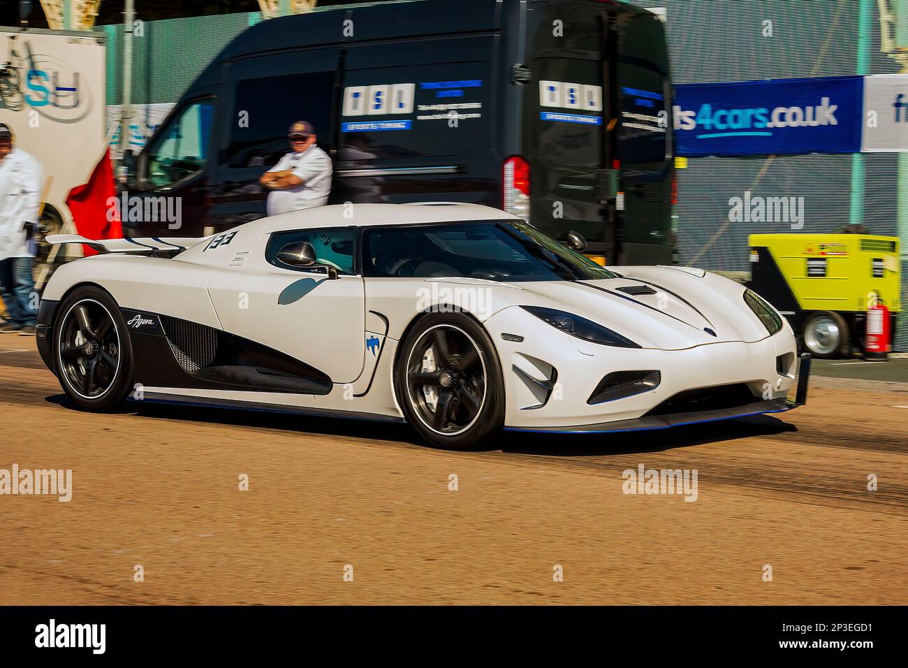 Robert Lewis driving a Koenigsegg at The Brighton National Speed Trials 2018. This is the oldest motor racing event in the UK and is held in the south east coastal town of Brighton. Madeira drive is a road which runs along the seafront and is normal full of people explorer the beach, pier and local attractions. Today it is turned in to a 1/4 time trial course. 1st September 2018 Stock Photo