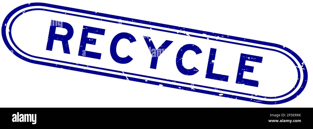 Grunge blue recycle word rubber seal stamp on white background Stock ...